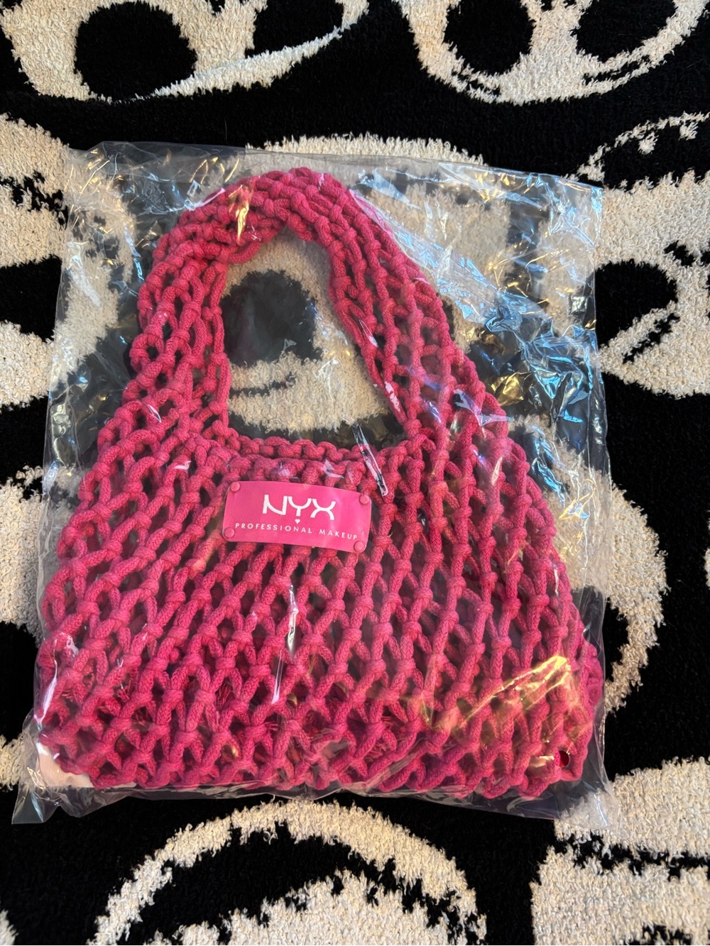 NYX Hot Pink Mesh Cosmetic Carry Bag